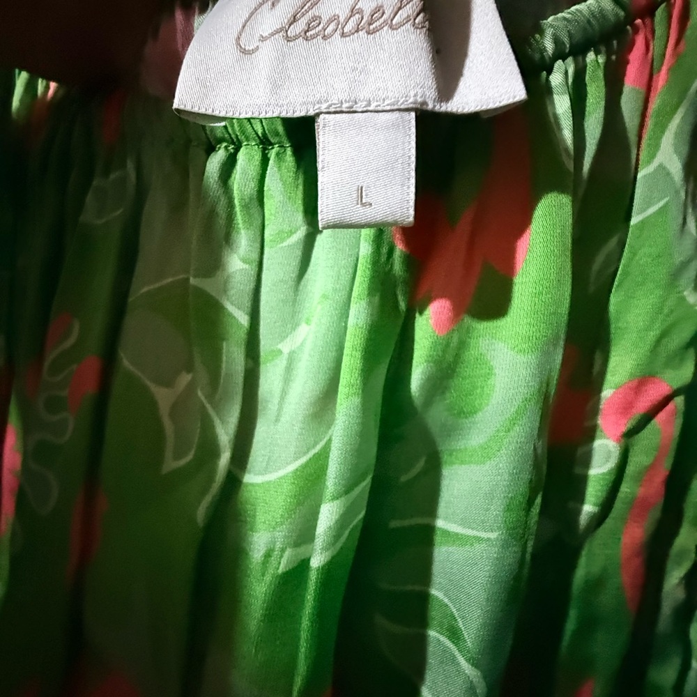 Cleobella Green & Pink off shoulder  Print Dress